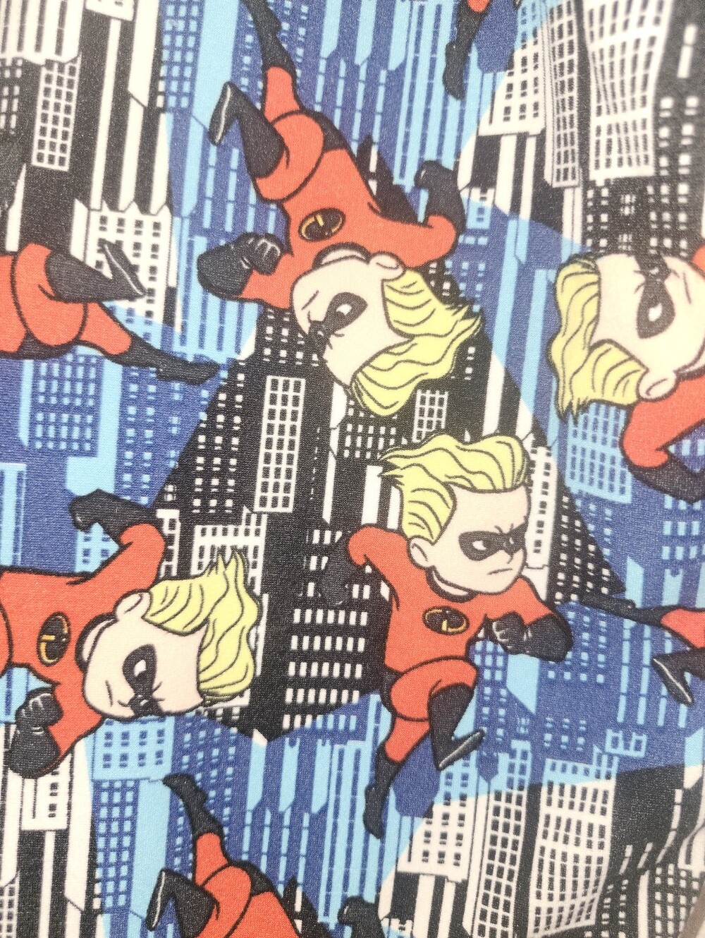 💨EUC LuLaRoe X Disney "The Incredibles: DASH💨 in The City Leggings" One Size - Picture 4 of 7